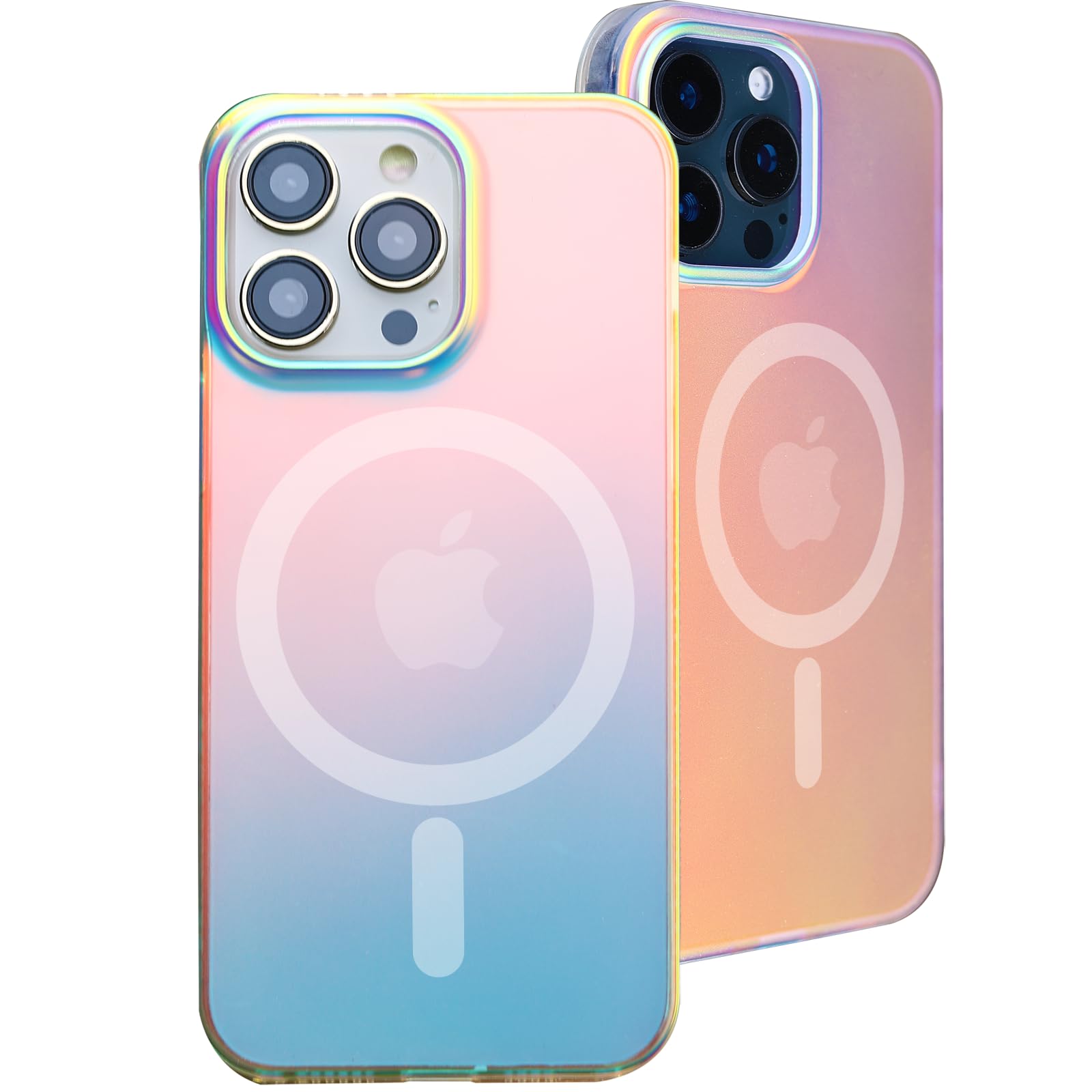 Dosanlues Magnetic for iPhone 15 Pro Case Iridescent Holographic, [Compatible with Magsafe] Matte Translucent Slim Protective Phone Case for iPhone 15 Pro