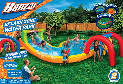 Banzai Splash Zone Water Park (Outdoor Backyard Summer Spring Aqua Splash Slide)