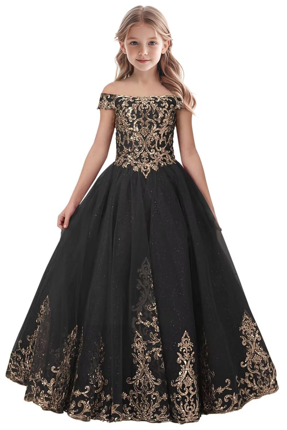 Tulle Flower Girl Dress for Wedding Sparkly