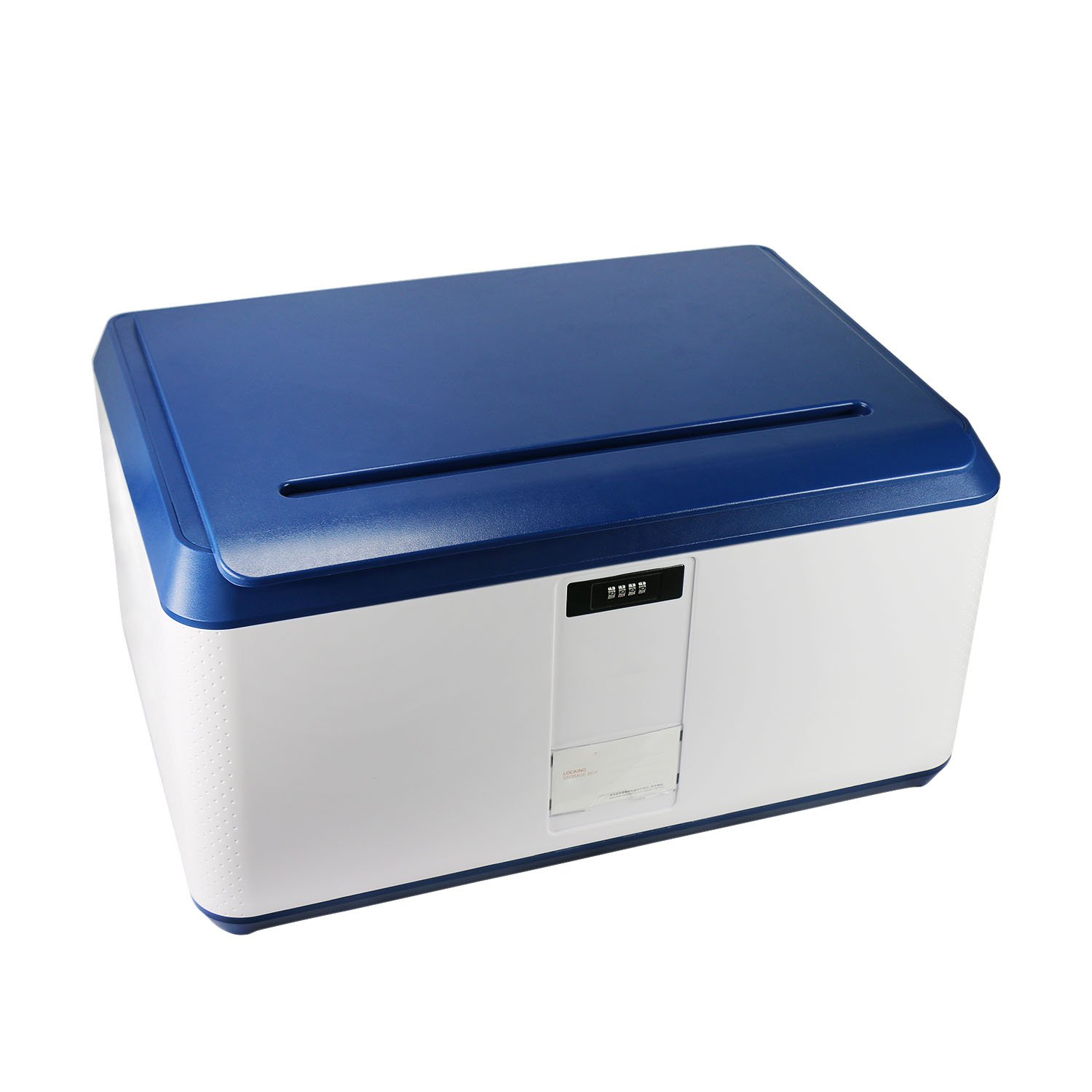 Storage Container Stackable Bins with Digit Lock ABS Safety Large Capacity 78L (blue)