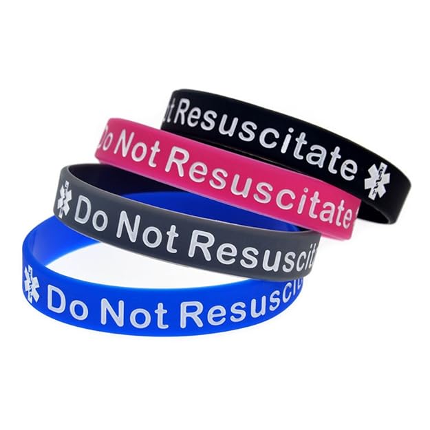 4pcs DO NOT RESUSCITATE DNR Band Bracelet For Men Women Medical Alert Silicon 4pcs DO NOT RESUSCITATE DNR Band Bracelet For Men Women Medical Alert Silicon