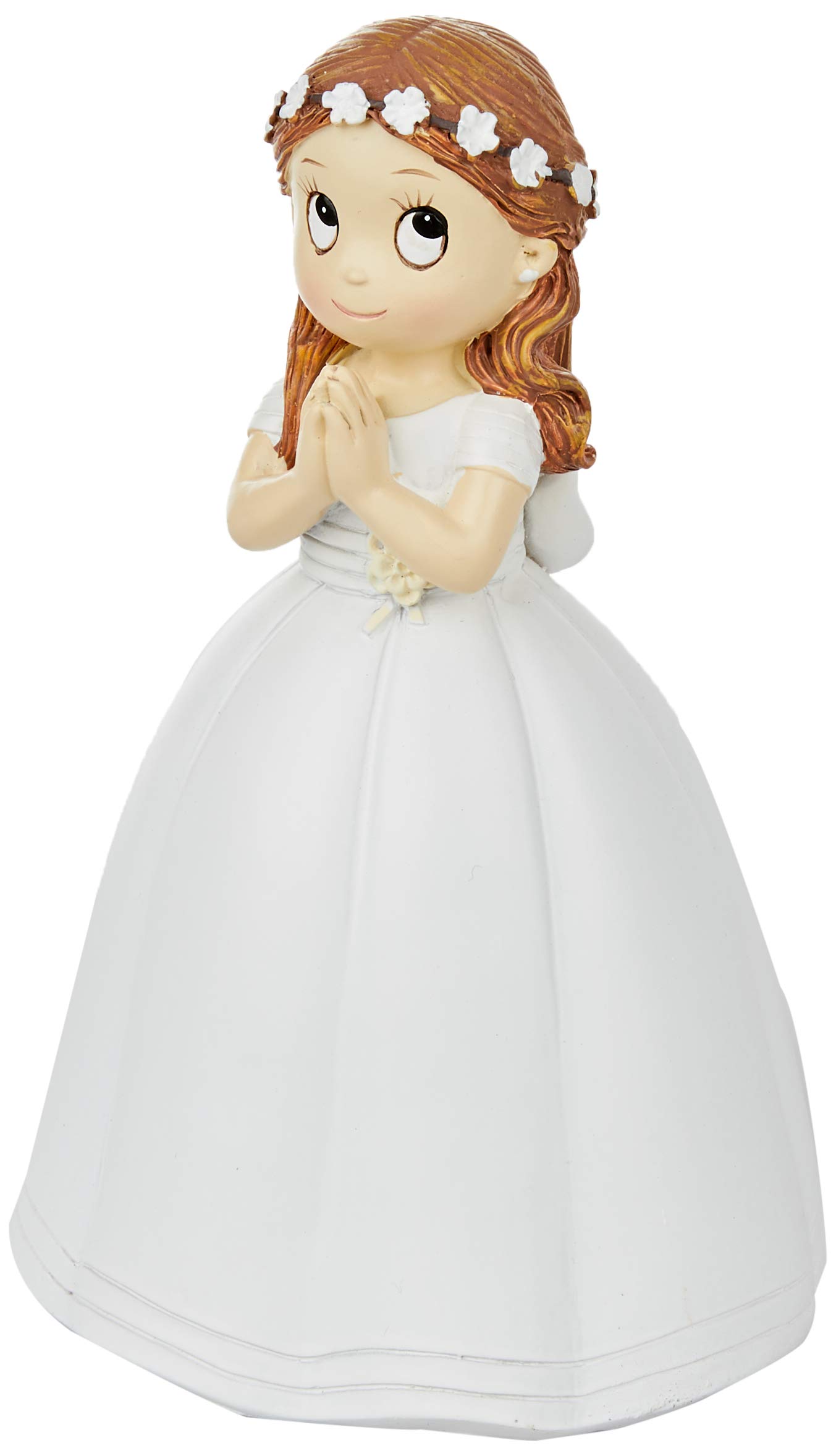 Mopec Figure Communion Girl Dress Long and Crown Flowers, Polyresin, White, 9.5 x 10.5 x 16.5 cm