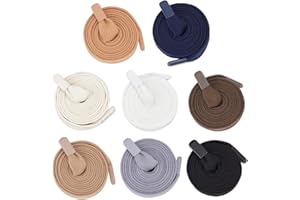 BENECREAT 8 Pcs Premium Fibre Drawstring Cords, 54.3 & 57.5 Inch Long 8 Colors Flat Replacement Drawcords with Alloy Cord End