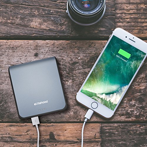 Elitehood Portable 10050mAh Power Bank with Dual USB 3.1A Output 2.0A Input, Ultra Compact 2-Port External Battery High-Speed Charging Technology for Smart Phones Tablet , Gray - Thumbnail 7