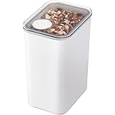 iDesign Recycled Plastic Large Dry Goods Kitchen Canister with Airtight Lid – 6.34" L x 4.79” W x 8.78” H, White