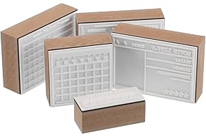 Alipis Vintage Wooden Calendar Planner Stamp Set – DIY Scrapbooking Rubber Stamps for Scheduling, Weekly