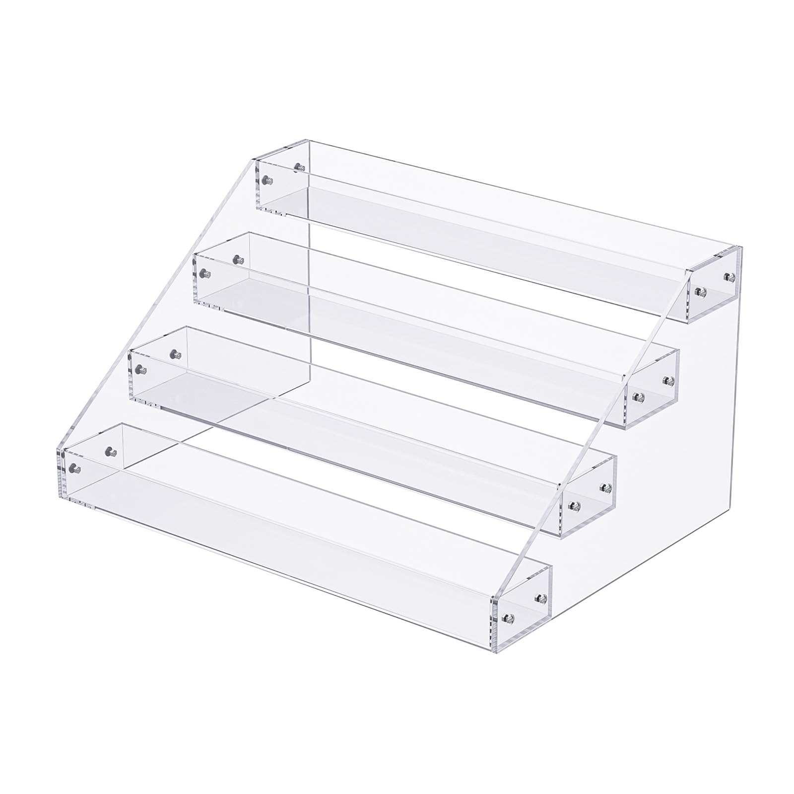 Photo 1 of Acrylic Display Risers,12inch 4 Tier Clear Display Shelf, Perfume organizer Stand, Makeup Display Stands, Cupcake Stand Holder,Dessert Shelves, Riser Stand for Figures, Acrylic Shelves for Display