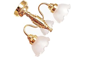 Miniature Chandelier Hanging Lamp 1/12 Scale Dollhouses Living Room LED Lighting Accessory for Realistic Bedroom Decors Minia