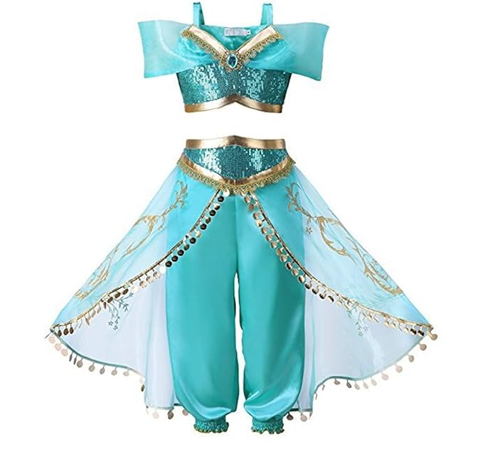 GXYCP Halloween Mädchen Cosplay Aladdin Magische Lampe Kostüm Jasmin ...