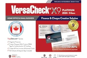 VersaCheck X9 Platinum 2024 – 5 User CANADA Finance and Cheque Creation Software