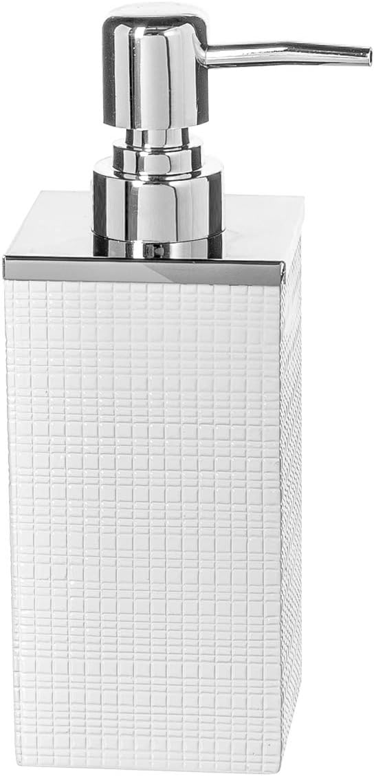 Creative Scents Estella Liquid Soap Dispenser for Bathroom - Decorative Hand Lotion Metal Pump for Vanity Countertop, Holds 8 oz (White): Home & Kitchen