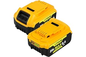 2 Packs 20V Max Battery Replacement for DEWALT 20V Battery Compatible with Dewalt Battery DCB200 DCB205 DCB206 DCB208 DCB180 