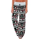 Elsofer Women's Pajama Lounge Pants Floral Print Comfy Casual Stretch Palazzo Drawstring Pj Bottoms Wide Leg Pants