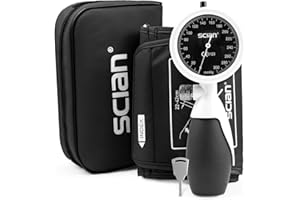 SCIAN Palm Style Aneroid Sphygmomanometer with European Cuff 8.7-16.5", Manual Blood Pressure Cuff with Carrying Bag for for Nurse Doctor Senior Adult, White