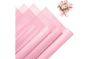 Alijoy 20 Sheets Flower Wrapping Papers - 22.8" x 22.8", Pink Floral Wrap Paper for Bouquet Packaging, Waterproof Flower Paper Wrap for Wedding, Birthday, Anniversary(Light Pink)
