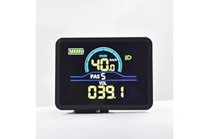 Mcezdy Left-Side Ebike Display, UART No. 2 Protocol, 24V-60V ABS Colorful Cycling Computer, Ebike LCD Display to Enrich Cycling Journey