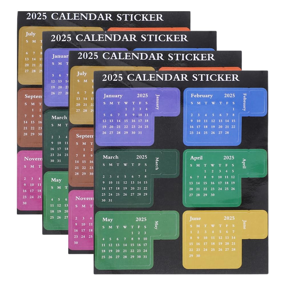 NUOBESTY 2025 Calendar Stickers Monthly Tabs for Planners and Journals Portable Adhesive Planner Stickers for Notebooks and DIY Organization
