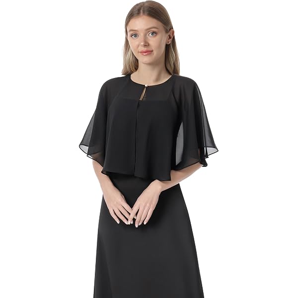 white christmas dresses Chiffon Cape Overlay Sheath Dress – Bella Rose main image 1