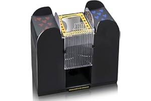 Nileole 6 Decks Automatic Card Shuffler, Battery Operated Electric Shuffler, Casino Card Game Table Accessories for Travel, U