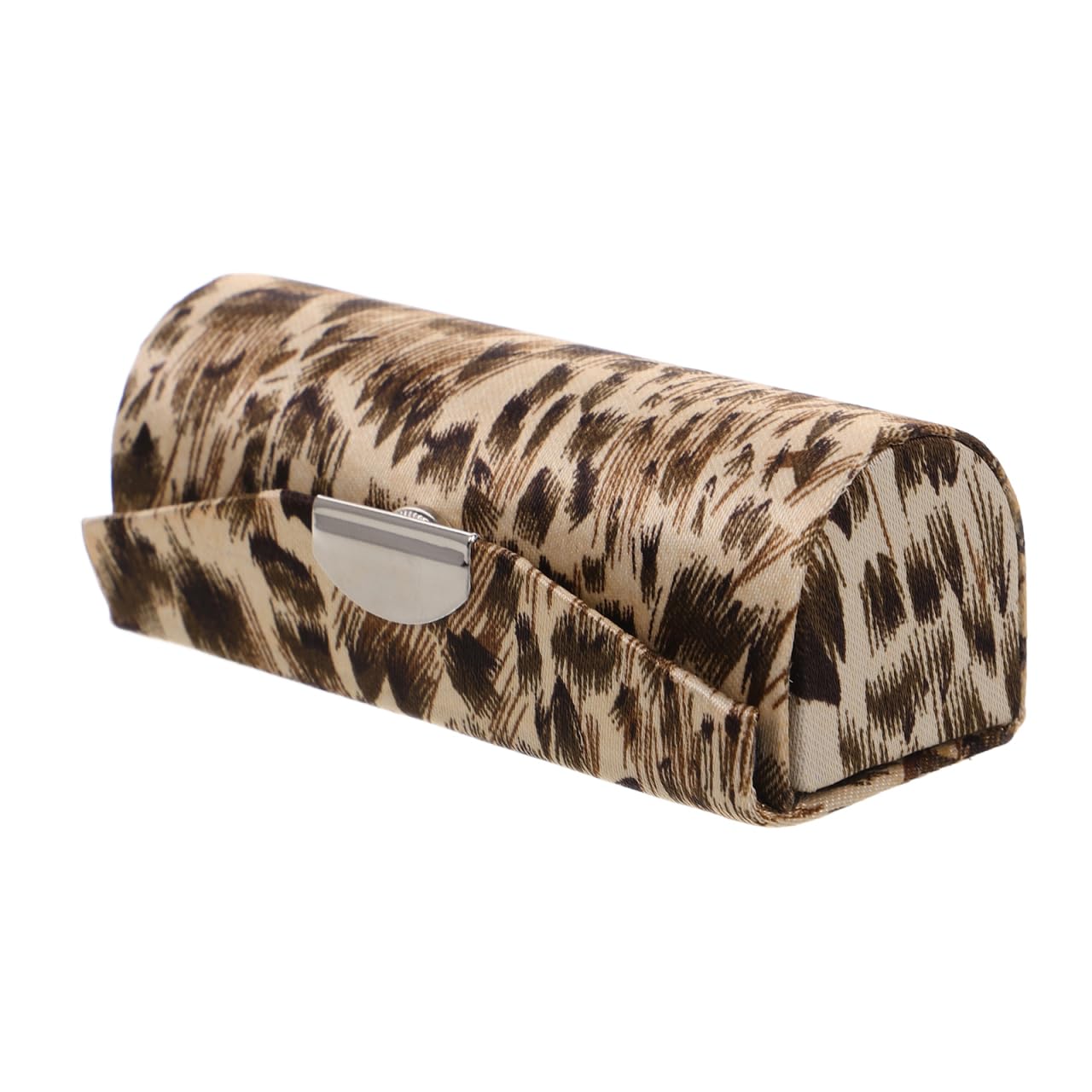 Healeved Leopard Pattern Lipstick Holder with Mirror Small Silk Lipstick Organizer Portable Purse Cosmetic Case Travel Box for Women Girls