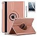 New iPad 9.7 2018 2017 / iPad Air Case - AiSMei Rotating Stand Case Cover with Auto Wake Sleep for Apple iPad 9.7" (6th Gen, 5th Gen) / iPad Air 2013,Bonus Stylus + Film - Rose Gold primary