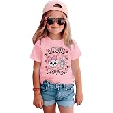 GLIGLITTR Toddler Baby Girls Halloween Shirt Ghoul Power Skull Tshirt Cute Skeleton Hand Tee Tops Spooky Season Fall Clothes