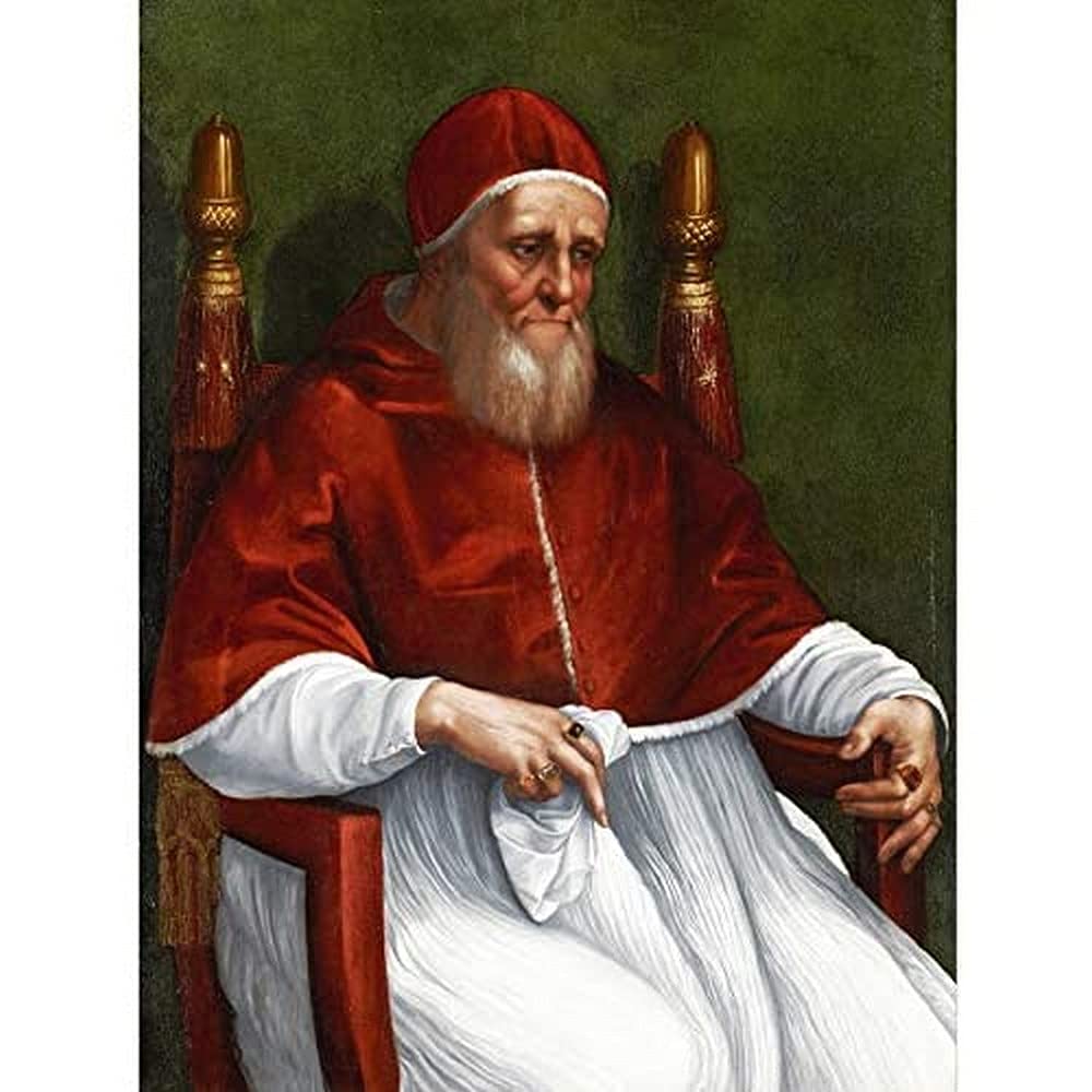 Raphael And Workshop Portrait Of Pope Julius II Art Print Canvas Premium Wall Decor Poster Mural