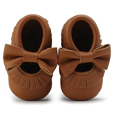 DELEBAO Babyschuhe Krabbelschuhe Lederschuhe Leder Baby Schuhe Lauflernschuhe Lederpuschen Weicher und Rutschfester Sohle für