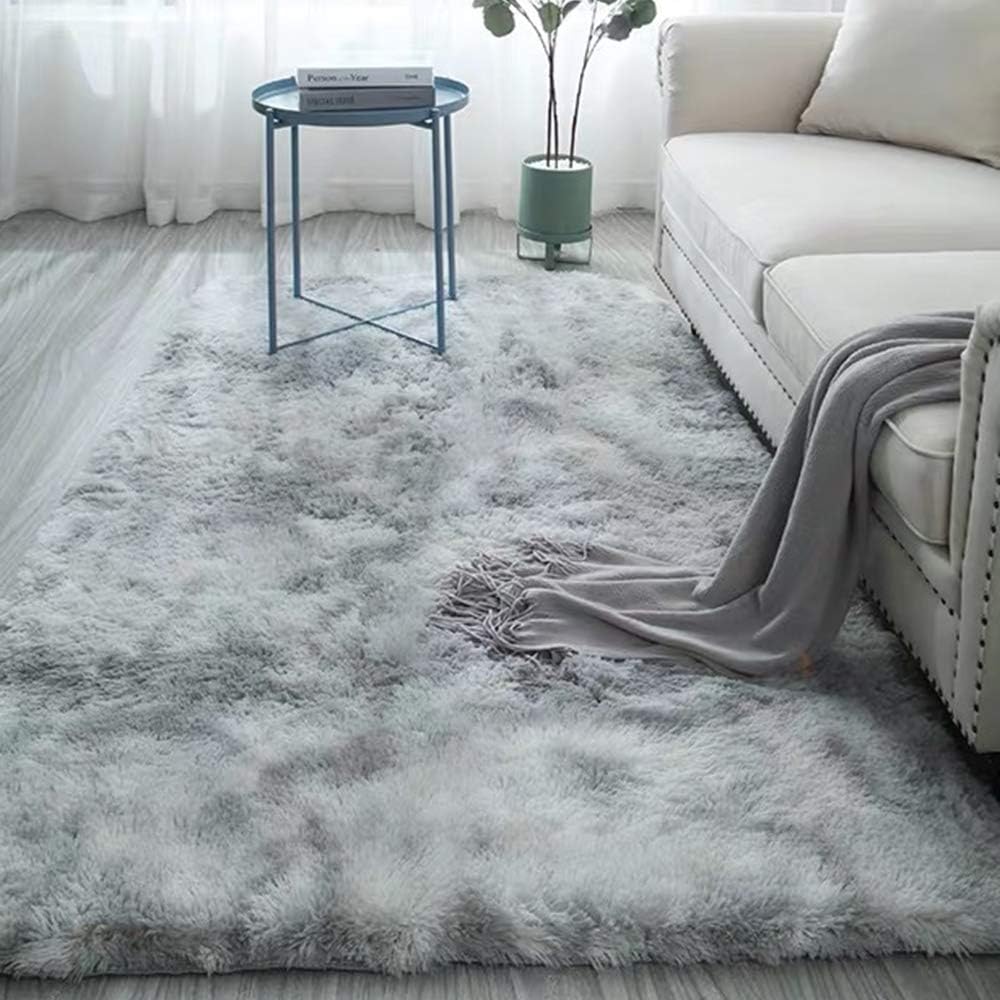 Clnelec Fluffy Rug Shaggy Rugs Carpets for Livingroom Rug Fluffy Girls Rug Rooms Plush Shag Carpets and Rugs for Bedrooms Home Room Floor Decoration (A-Light Gray, Square-160X200cm)