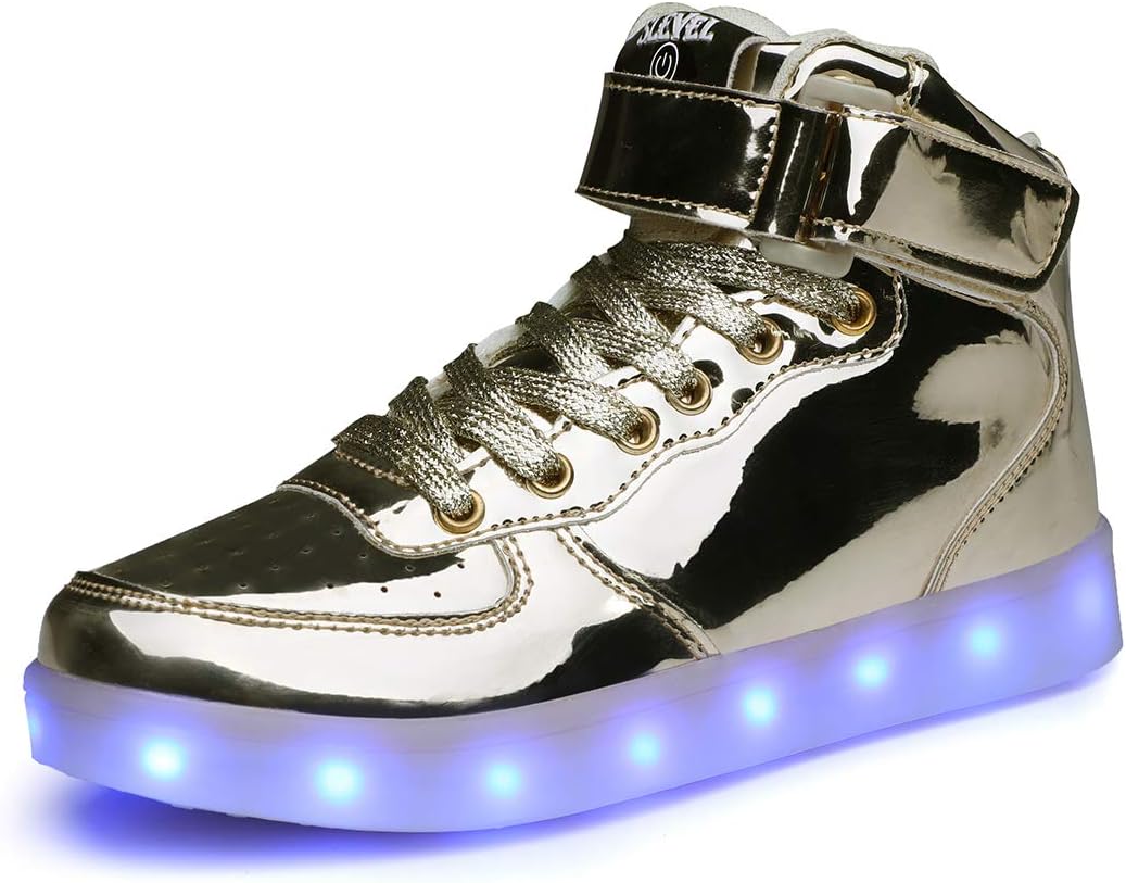SLEVEL Toddler Kids LED Light Up Shoes Dance Dazzle Sneaker for Boys Girls