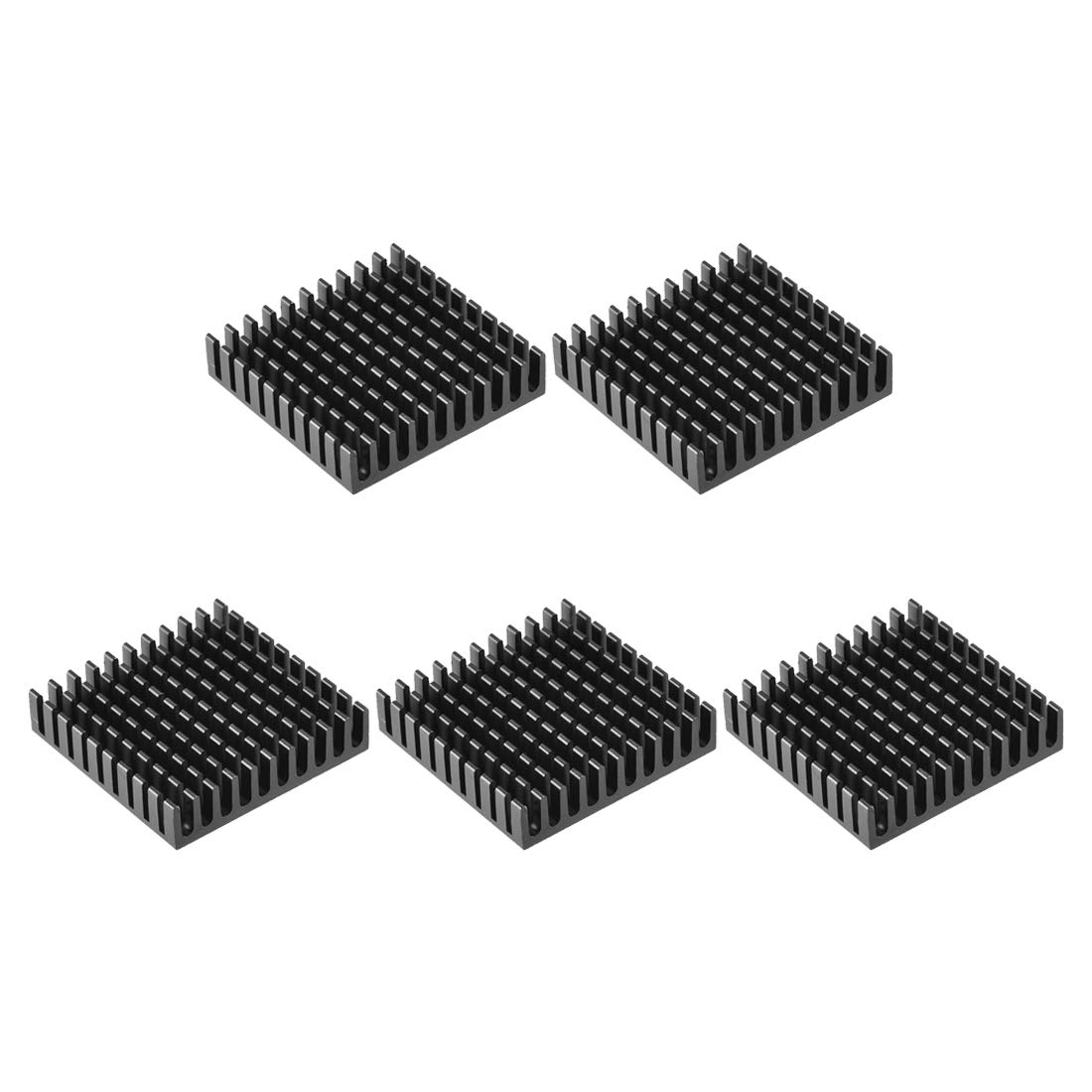 sourcing map Electronic Radiators Heatsink for MOS GPU IC Chip Black 45 x 45 x 10 mm 5pcs