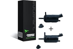 tostmolt 2pcs 12V Front+Rear Windshield Washer Fluid Pump Motor w/Grommet Fit Astro Safari Trailblazer Envoy Suburban Yukon Tahoe Escalade Acadia Typhoon S15 Jimmy S10 Blazer Traverse Caprice & Multi