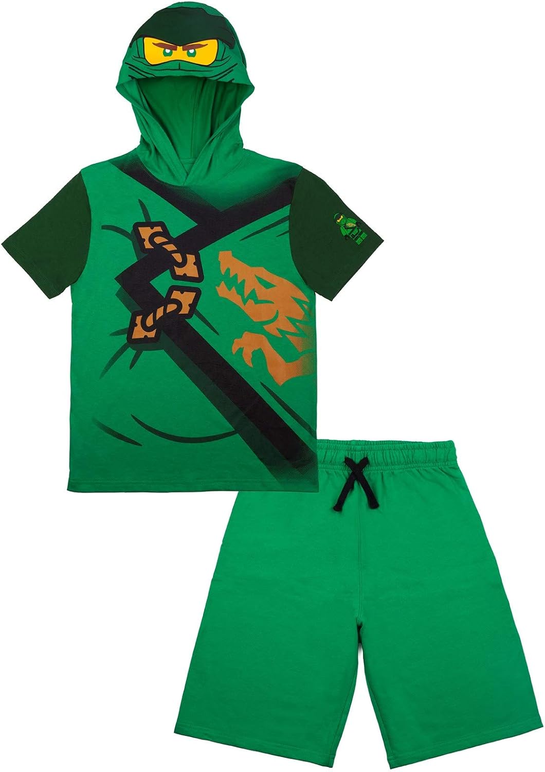 Lego Ninjago Boys Ninjago Lloyd and Kai Costume Short Set Green and Red ...