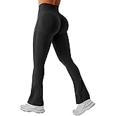 YEOREO Women's Mini Flare Workout Butt Lifting Hidden Scrunch Seamless Yoga Legging Pants