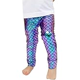 Baby Girls Clothes Mermaid Fish Scale Stretch High Waisted Leggings Pants Tights Toddler Girls Shiny Leggings Summer Outfits