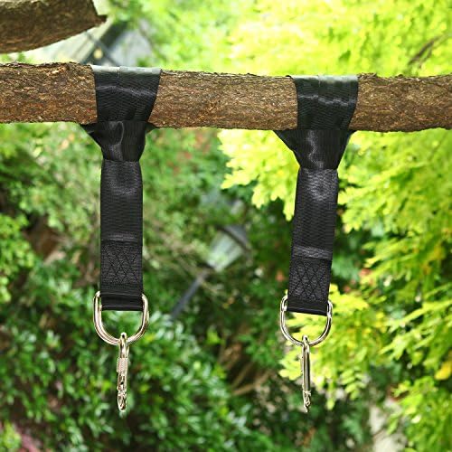 Two 4ft Swing Strap Adjustable Durable and Safety Hanging Rope with Heavy-duty Hooks and Carabiners