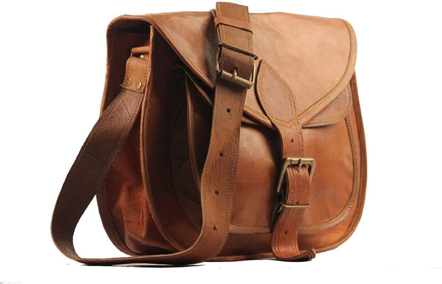 ALASKA EXPORTS Women’s Crossbody Bag Vintage Leather Satchel Cross Body Bags for Women UK | Ladies Handbag Shoulder Satchels Purse (Brown)