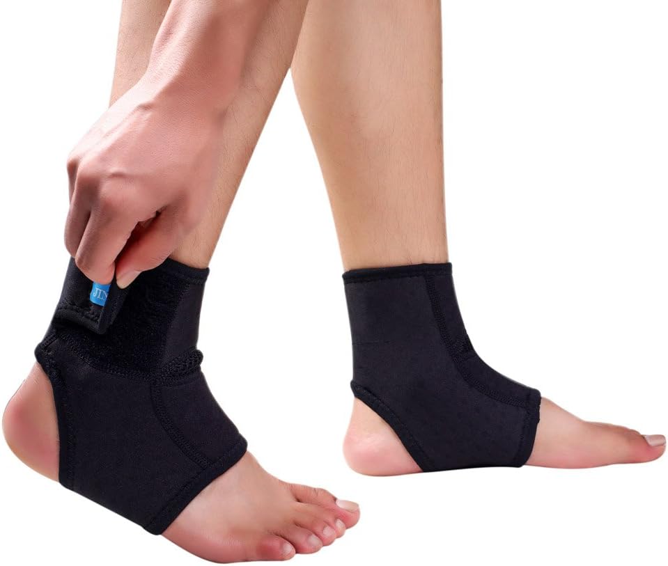 Ankle Brace,2 Pack Compression Support Sleeve with Adjustable Strap, Breathable Elastic Arch Support for Preventing Sprains, Perfect for Women Men Sport, Running, Basketball, Football