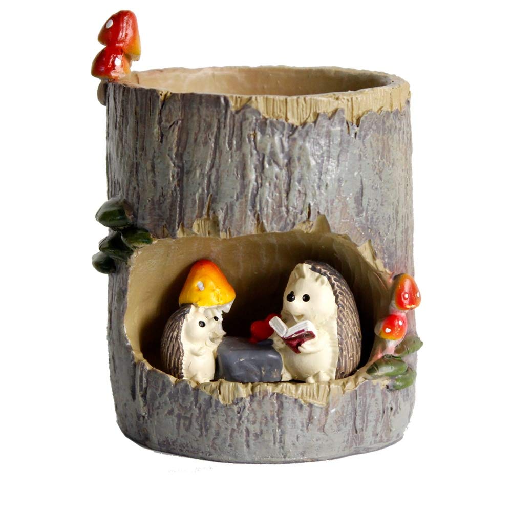 FunnyGoo Succulent Planter Pots Flower Plant Pots Bonsai Pots with Cute Animals for Office Balcony and Garden (Hedgehog)