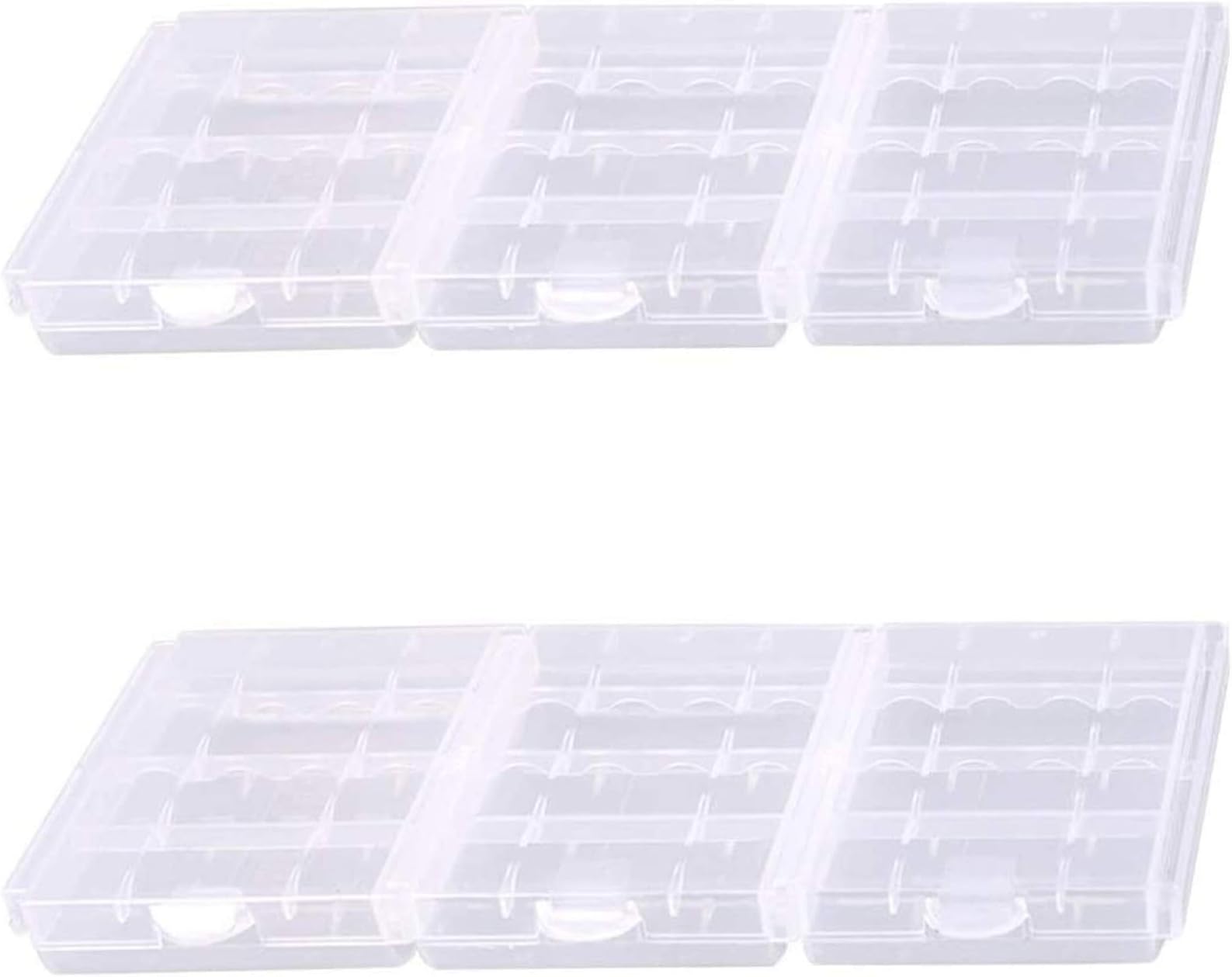 LingSY Clear Color 6 PCS of AA/AAA 4 Cell Battery Storage Case