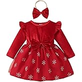 Kucnuzki Baby Girl Clothes Fall Holiday Party Velvet Tulle Dress Winter Cute Long Sleeve Toddler Girls Birthday Dresses