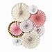 Ling's moment Party Fans Paper Fans Decorations Pink Gold & Polka Dots Fans Vintage Style Party Fans for Party Wedding Backdrop Baby Shower Bridal Shower Wall Art Home Decor, Set of 8 Fans