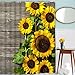 Bathroom Shower Curtain Sunflower Shower Curtains Set 12 Hooks Included, Waterproof Durable Fabric Bath Curtains Odorless Bathroom Decoration