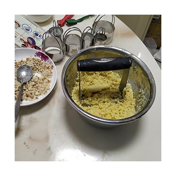 M JINGMEI Pastry Cutter Set Biscuit Cutter Set (5 Circle+1Fluted Edge) Dough Blender Mixer Cookie Cutters Round Baking… - Image 6