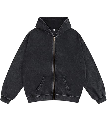 SnowElve Mens Zip Up Hoodie Women Full Zip Hoodies Vintage Acid