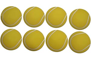 Novel Merk Tennis Sports Ball Vinyl Stickers - 2” Round Individual Decals for Laptop, Water Bottle, Phone, Party Favors, & Decor - Adheres to Clean Surfaces Waterproof & Repositionable (8)