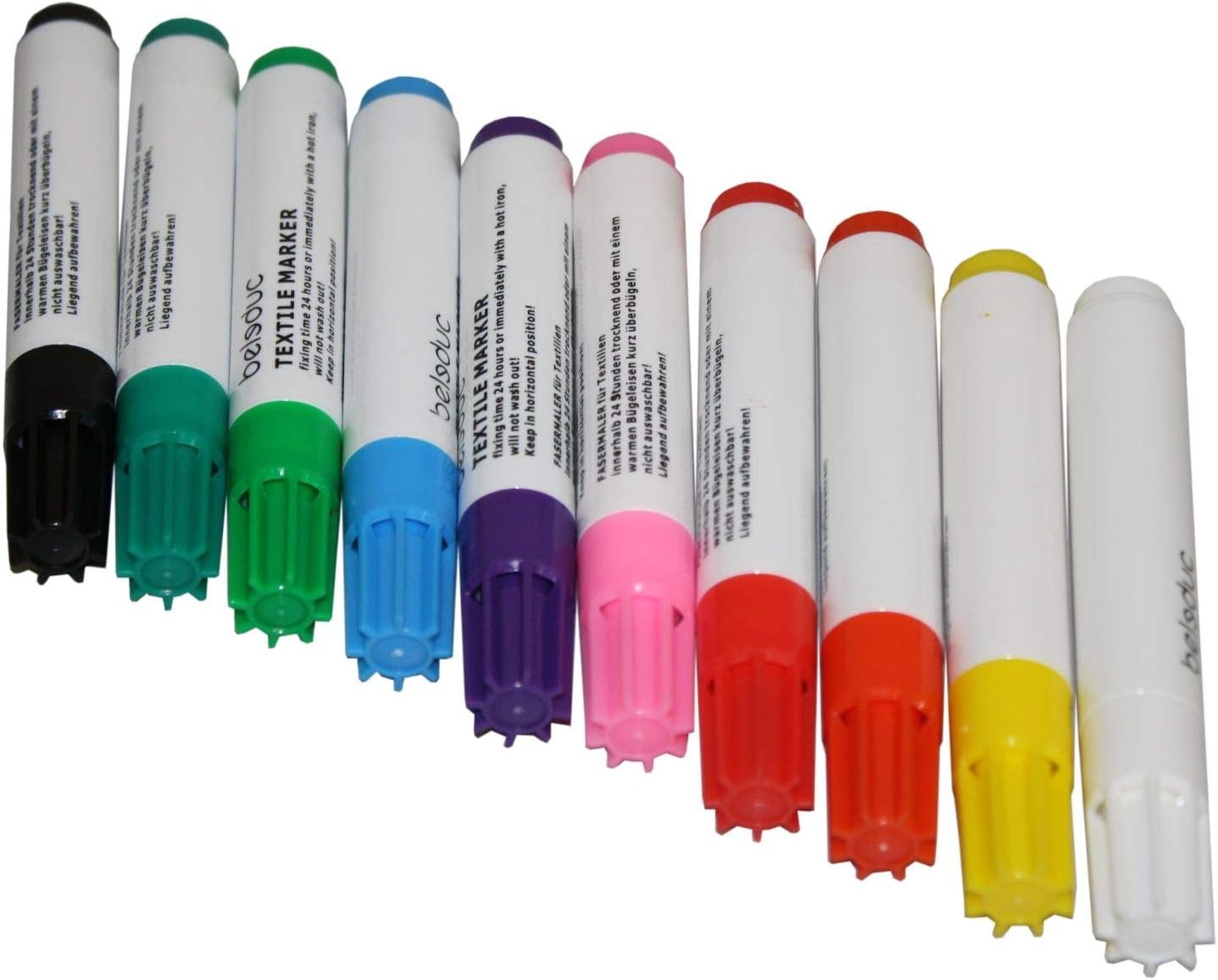 Pack of 10 fabric pens, Multicolor, 10 count (Pack of 1) - Image 3