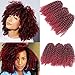 3pcs/pack bob Kinky Curl 8 Inch Afro Kinky Twist Hair Burg color Soft Synthetic Crochet Braiding Hair Extention (1B/BURG)