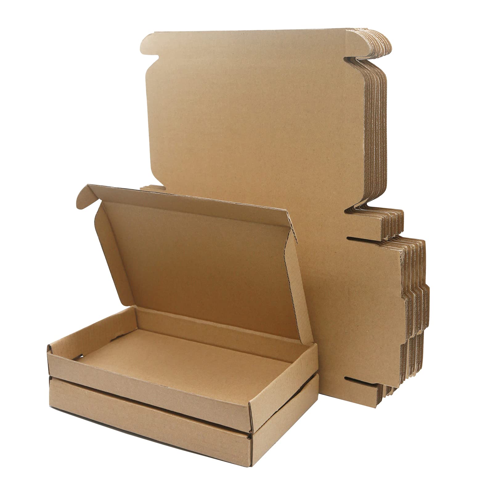 Corrugated Cardboard Shipping Boxes, 200x121x23mm Royal Mail Large Letter PiP Postal Boxes for Posting, Brown Packaging Mailing Boxes for Business, Storing or Gift (Pack of 25)