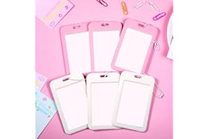 FAINNE 6 Pcs Kpop Photocard Holder 2.1 x 3.3 Inch Kpop Cardholder Plastic Cover Holder Korean Decorative Stickers with Keychain